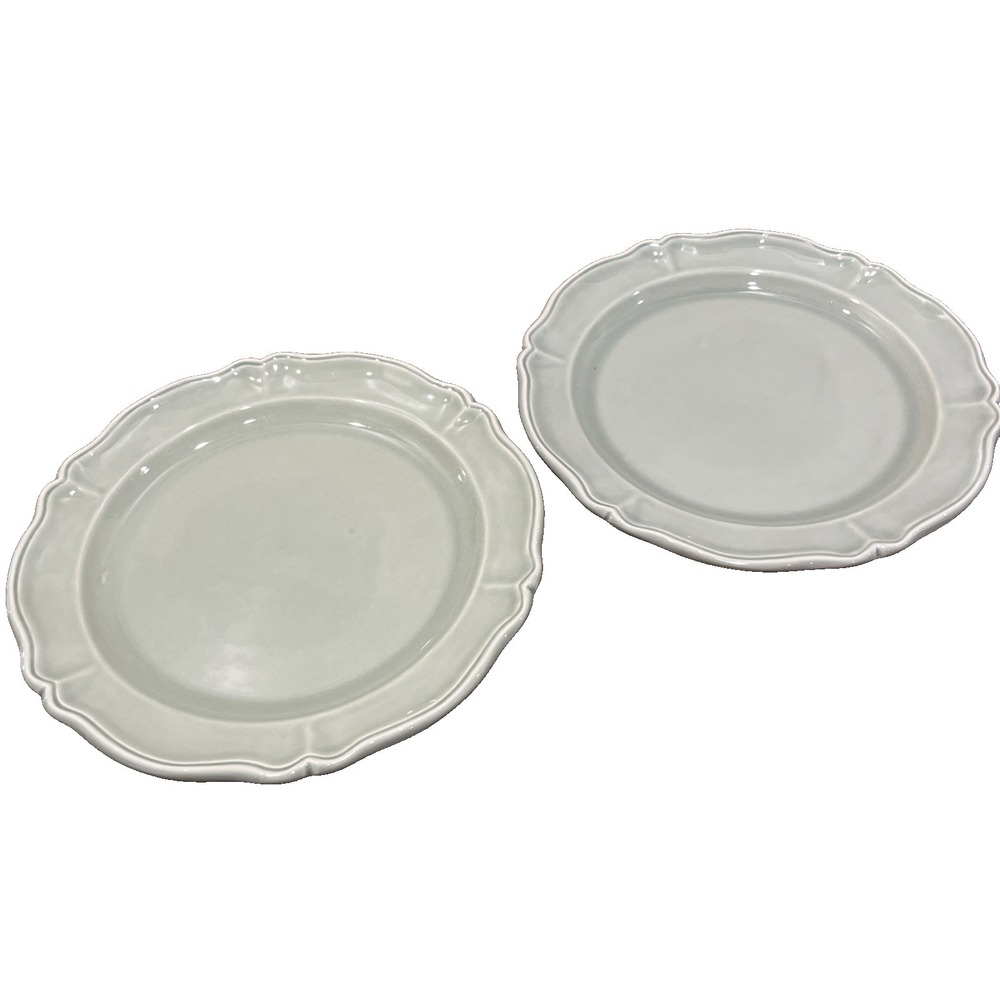 Set of 2 Vintage Varages Luberon Chop Plate 12" France Sage Green Round Platter